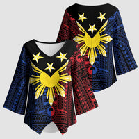 Philippines Sun Star Kimono Sleeve Blouse Igorot Tribal Inspiration - Polynesian Pride