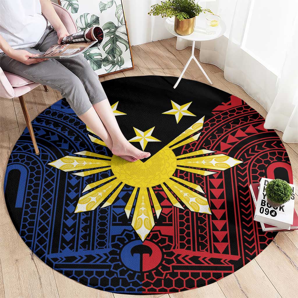 Philippines Sun Star Round Carpet Igorot Tribal Inspiration - Polynesian Pride