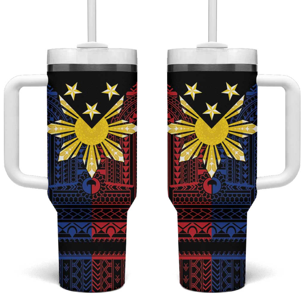 Philippines Sun Star Tumbler With Handle Igorot Tribal Inspiration - Polynesian Pride