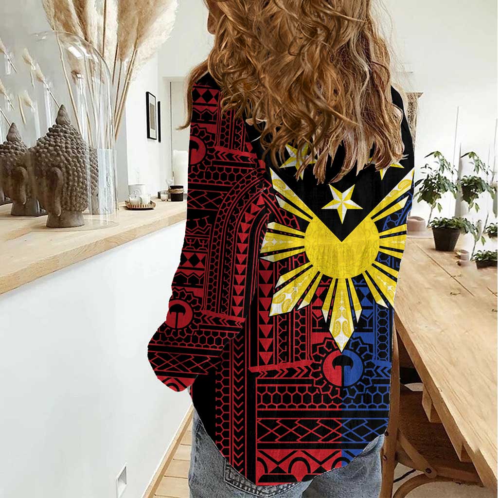 Philippines Sun Star Women Casual Shirt Igorot Tribal Inspiration - Polynesian Pride