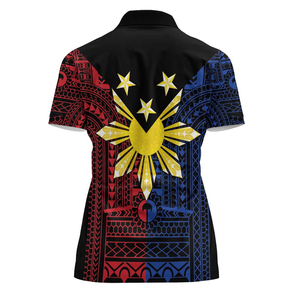 Philippines Sun Star Women Polo Shirt Igorot Tribal Inspiration - Polynesian Pride