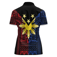 Philippines Sun Star Women Polo Shirt Igorot Tribal Inspiration - Polynesian Pride