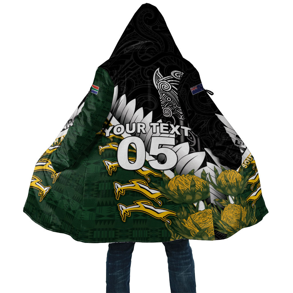 Custom Rugby New Zealand And South Africa Cloak Silver Fern With Springboks