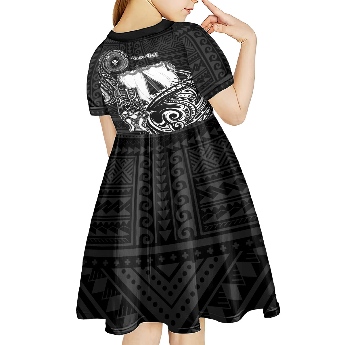 Personalized Hawaii Makahiki Season Kid Short Sleeve Dress Akua Loa Polynesian Pattern LT05 - Polynesian Pride