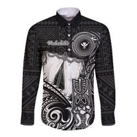 Personalized Hawaii Makahiki Season Long Sleeve Button Shirt Akua Loa Polynesian Pattern LT05 Unisex Black - Polynesian Pride