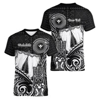 Personalized Hawaii Makahiki Season Women V Neck T Shirt Akua Loa Polynesian Pattern LT05 - Polynesian Pride