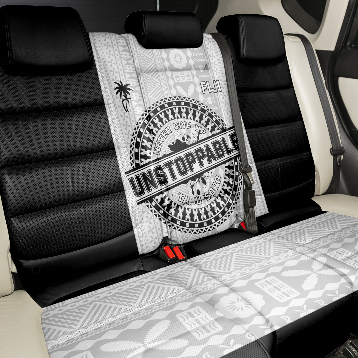 Fiji Obstacle Race 2023 Back Car Seat Cover Never Give Up