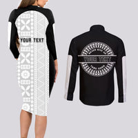 Personalized Fiji Obstacle Race 2023 Couples Matching Long Sleeve Bodycon Dress and Long Sleeve Button Shirts Never Give Up LT05 - Polynesian Pride