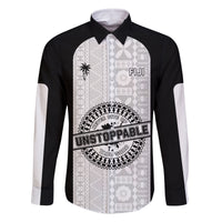 Personalized Fiji Obstacle Race 2023 Family Matching Tank Maxi Dress and Hawaiian Shirt Never Give Up LT05 Dad's Shirt - Long Sleeve Black - Polynesian Pride