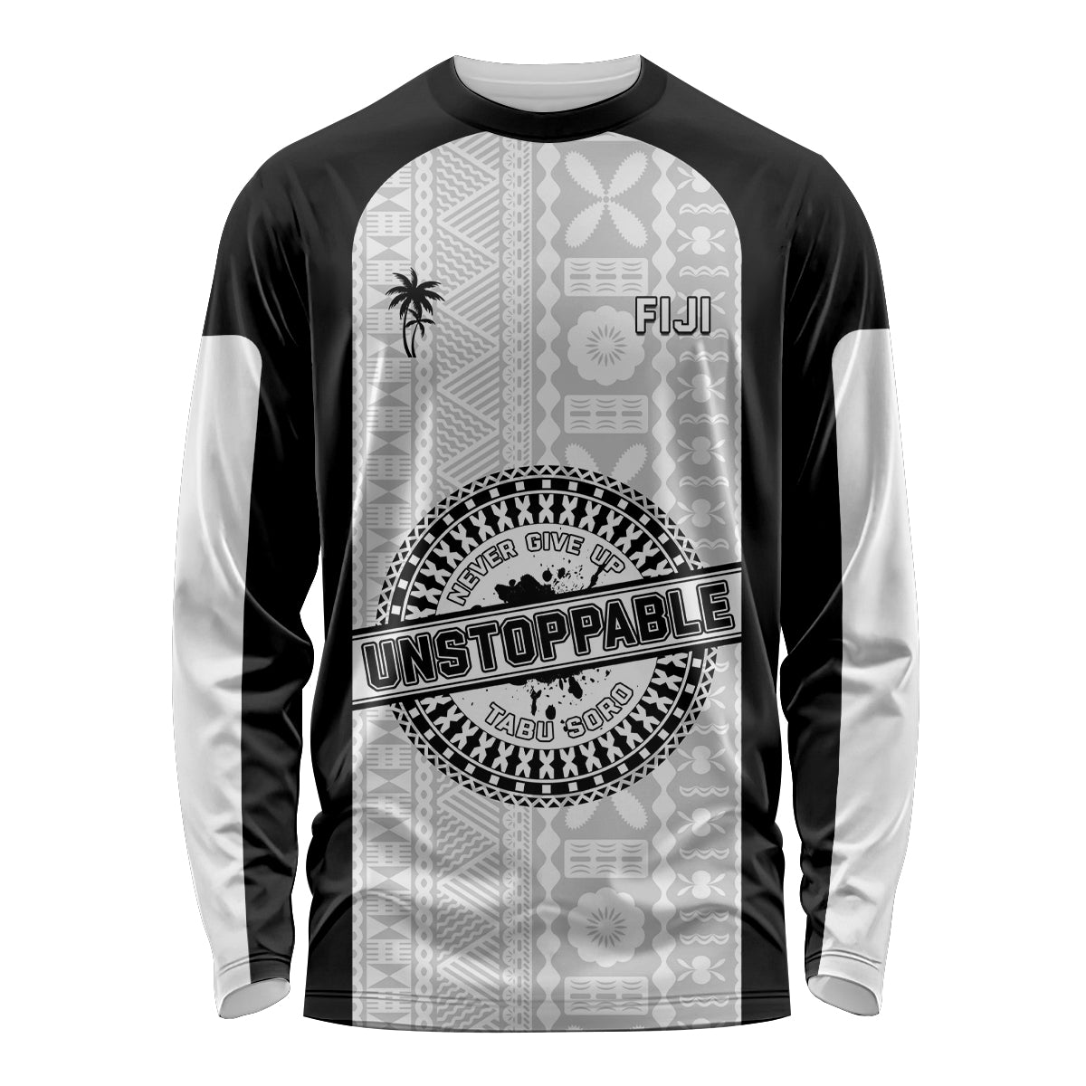 Personalized Fiji Obstacle Race 2023 Long Sleeve Shirt Never Give Up LT05 Unisex Black - Polynesian Pride