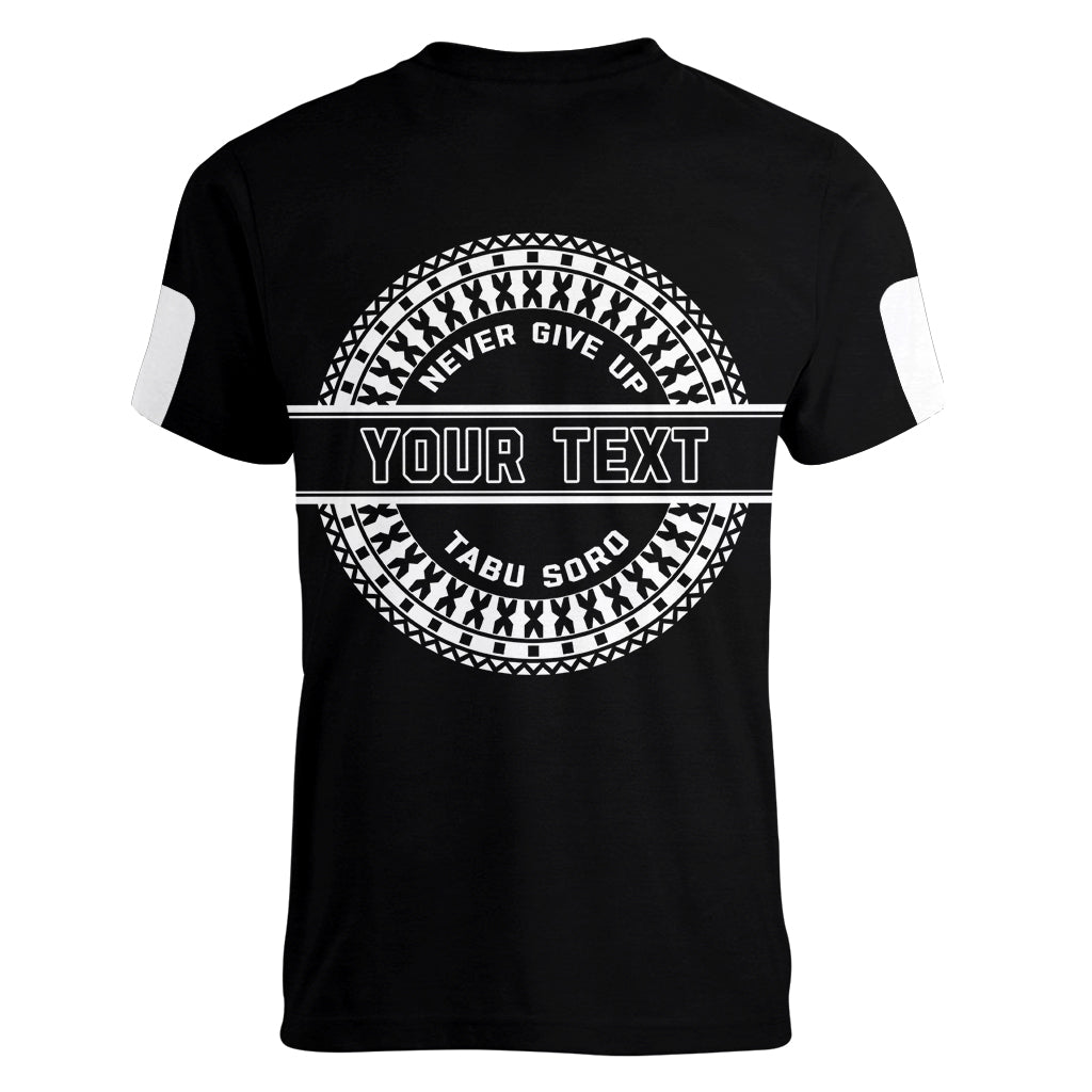 Personalized Fiji Obstacle Race 2023 Women V Neck T Shirt Never Give Up LT05 - Polynesian Pride