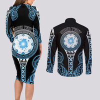 Personalized Fiji Obstacle Race 2023 Couples Matching Long Sleeve Bodycon Dress and Long Sleeve Button Shirts Go Champion LT05 - Polynesian Pride