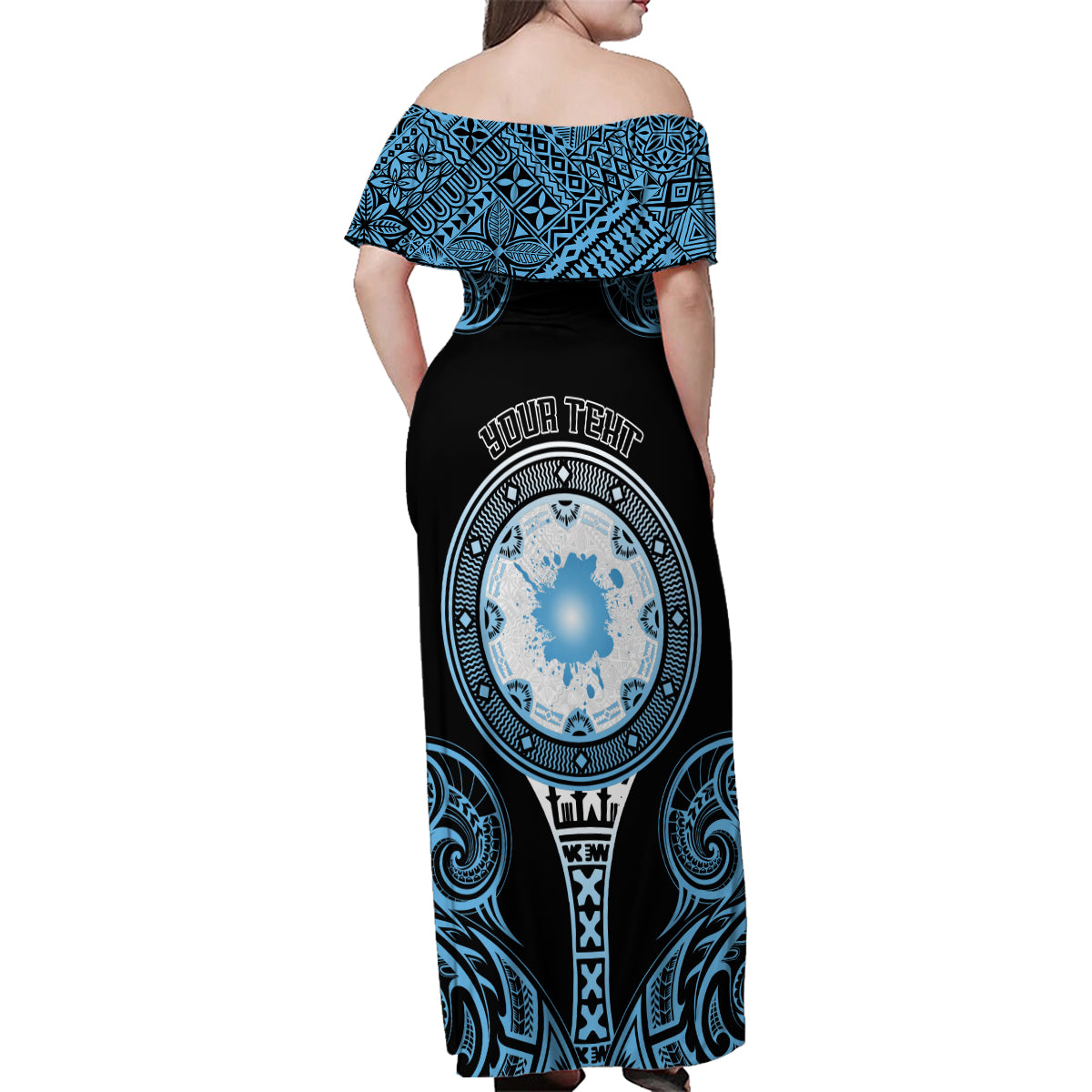 Personalized Fiji Obstacle Race 2023 Family Matching Off Shoulder Maxi Dress and Hawaiian Shirt Go Champion LT05 - Polynesian Pride
