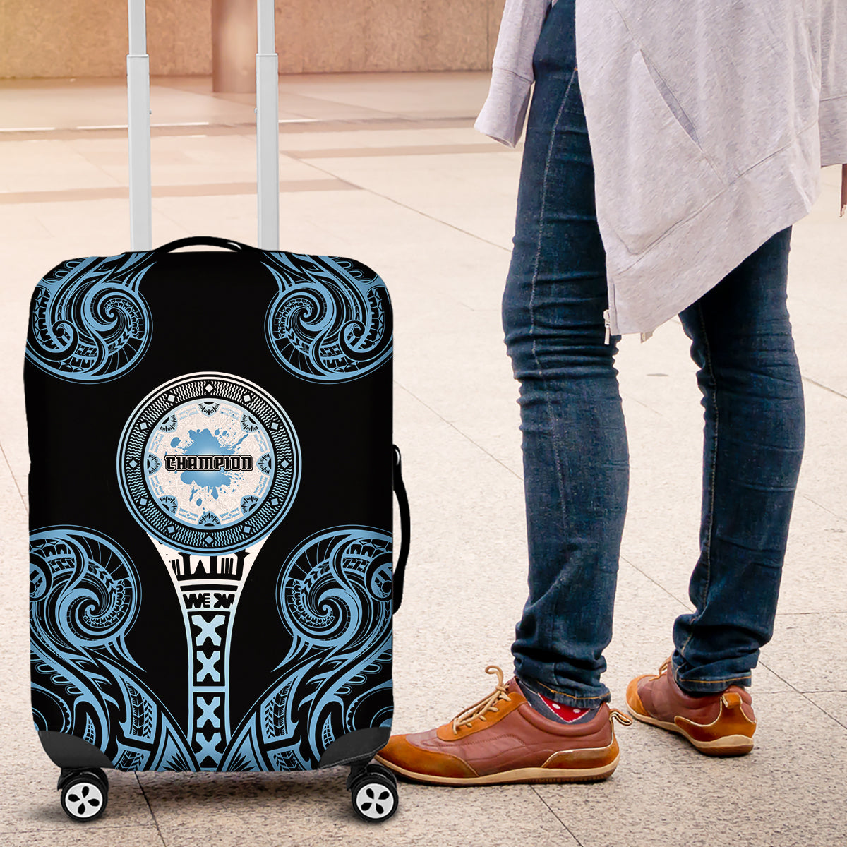 Fiji Obstacle Race 2023 Luggage Cover Go Champion LT05 Blue - Polynesian Pride