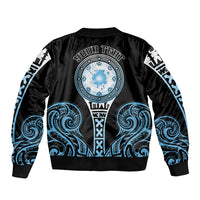 Personalized Fiji Obstacle Race 2023 Sleeve Zip Bomber Jacket Go Champion LT05 - Polynesian Pride