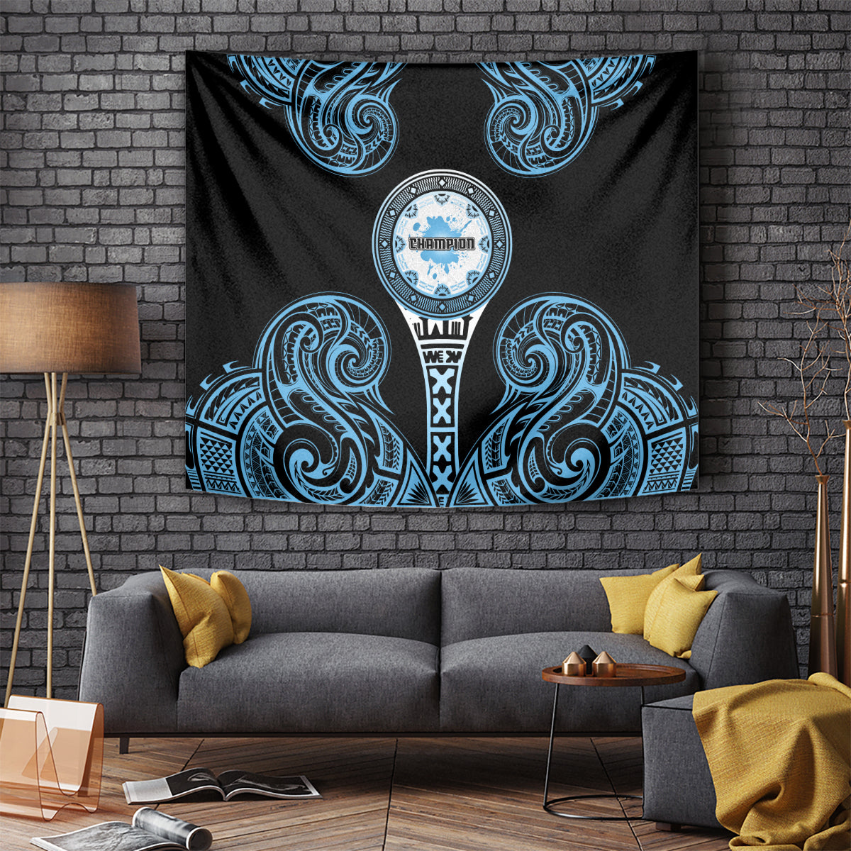 Fiji Obstacle Race 2023 Tapestry Go Champion LT05 Blue - Polynesian Pride