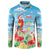 Hawaii Christmas Button Sweatshirt Funny Macaw Parrot Tropical Vibe
