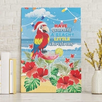 Hawaii Christmas Canvas Wall Art Funny Macaw Parrot Tropical Vibe LT05 Without Frame Blue - Polynesian Pride