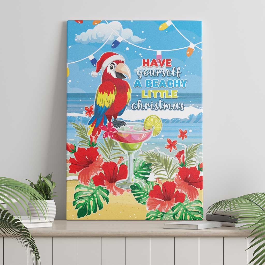Hawaii Christmas Canvas Wall Art Funny Macaw Parrot Tropical Vibe LT05 - Polynesian Pride