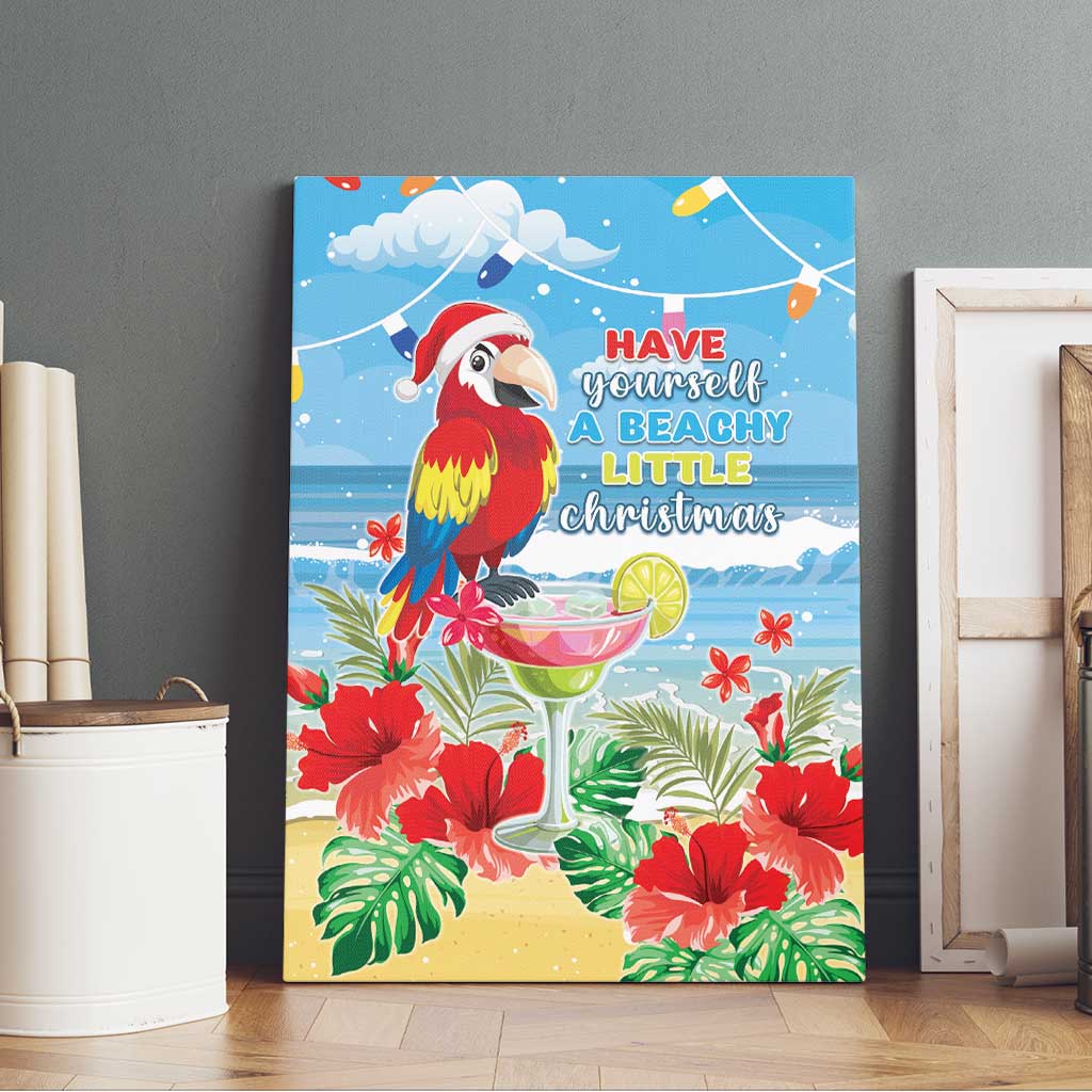 Hawaii Christmas Canvas Wall Art Funny Macaw Parrot Tropical Vibe LT05 - Polynesian Pride