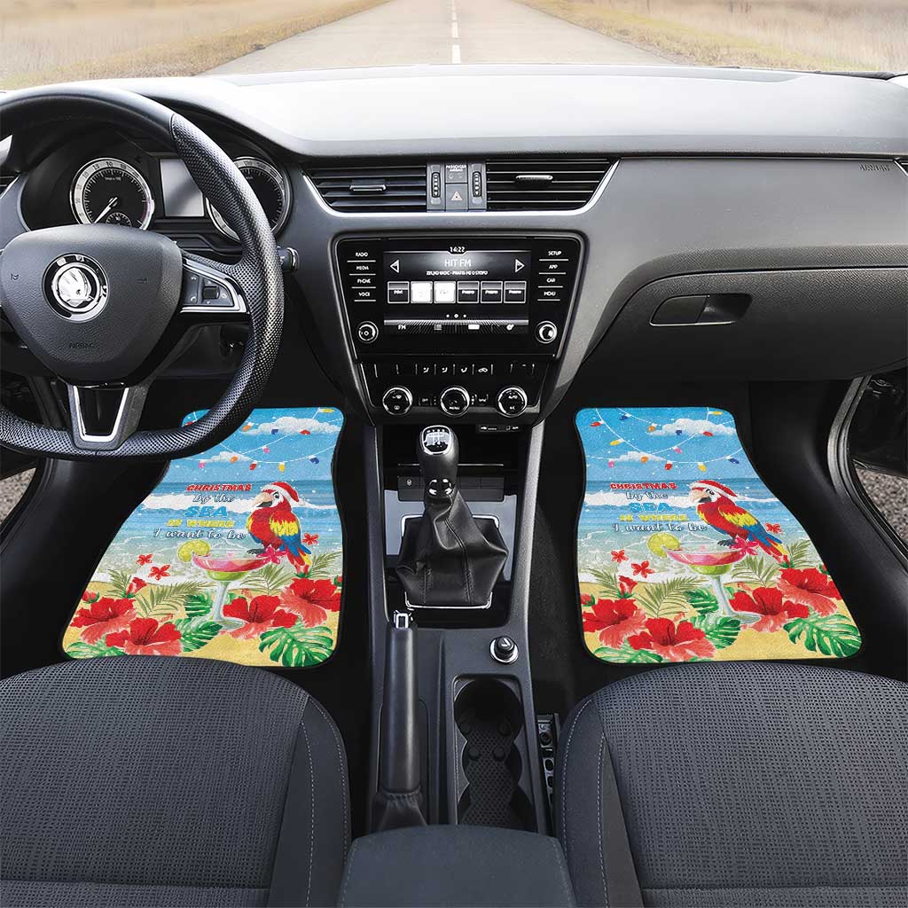 Hawaii Christmas Car Mats Funny Macaw Parrot Tropical Vibe