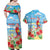 Hawaii Christmas Couples Matching Off Shoulder Maxi Dress and Hawaiian Shirt Funny Macaw Parrot Tropical Vibe