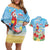 Hawaii Christmas Couples Matching Off Shoulder Short Dress and Hawaiian Shirt Funny Macaw Parrot Tropical Vibe