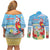 Hawaii Christmas Couples Matching Off Shoulder Short Dress and Long Sleeve Button Shirt Funny Macaw Parrot Tropical Vibe