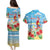 Hawaii Christmas Couples Matching Puletasi and Hawaiian Shirt Funny Macaw Parrot Tropical Vibe