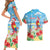 Hawaii Christmas Couples Matching Short Sleeve Bodycon Dress and Hawaiian Shirt Funny Macaw Parrot Tropical Vibe