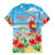 Hawaii Christmas Family Matching Off The Shoulder Long Sleeve Dress and Hawaiian Shirt Funny Macaw Parrot Tropical Vibe