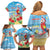 Hawaii Christmas Family Matching Off Shoulder Short Dress and Hawaiian Shirt Funny Macaw Parrot Tropical Vibe