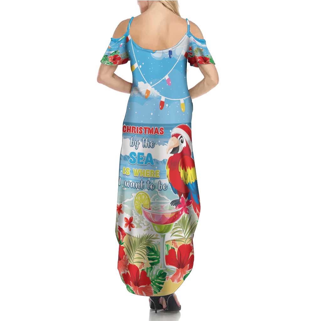 Hawaii Christmas Family Matching Summer Maxi Dress and Hawaiian Shirt Funny Macaw Parrot Tropical Vibe