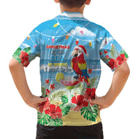 Hawaii Christmas Family Matching Tank Maxi Dress and Hawaiian Shirt Funny Macaw Parrot Tropical Vibe