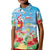 Hawaii Christmas Kid Polo Shirt Funny Macaw Parrot Tropical Vibe