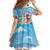Hawaii Christmas Kid Short Sleeve Dress Funny Macaw Parrot Tropical Vibe