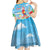 Hawaii Christmas Kid Short Sleeve Dress Funny Macaw Parrot Tropical Vibe