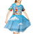 Hawaii Christmas Kid Short Sleeve Dress Funny Macaw Parrot Tropical Vibe
