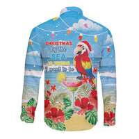 Hawaii Christmas Long Sleeve Button Shirt Funny Macaw Parrot Tropical Vibe LT05 - Polynesian Pride