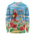 Hawaii Christmas Long Sleeve Shirt Funny Macaw Parrot Tropical Vibe