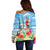 Hawaii Christmas Off Shoulder Sweater Funny Macaw Parrot Tropical Vibe