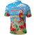 Hawaii Christmas Polo Shirt Funny Macaw Parrot Tropical Vibe