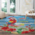 Hawaii Christmas Round Carpet Funny Macaw Parrot Tropical Vibe