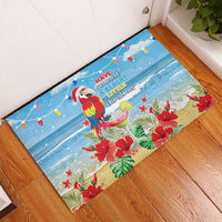 Hawaii Christmas Rubber Doormat Funny Macaw Parrot Tropical Vibe LT05 - Polynesian Pride