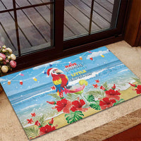 Hawaii Christmas Rubber Doormat Funny Macaw Parrot Tropical Vibe LT05 - Polynesian Pride