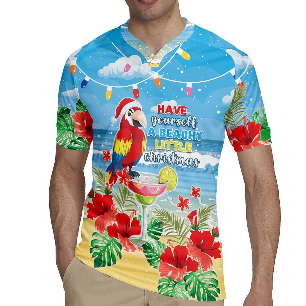 Hawaii Christmas Rugby Jersey Funny Macaw Parrot Tropical Vibe LT05 - Polynesian Pride