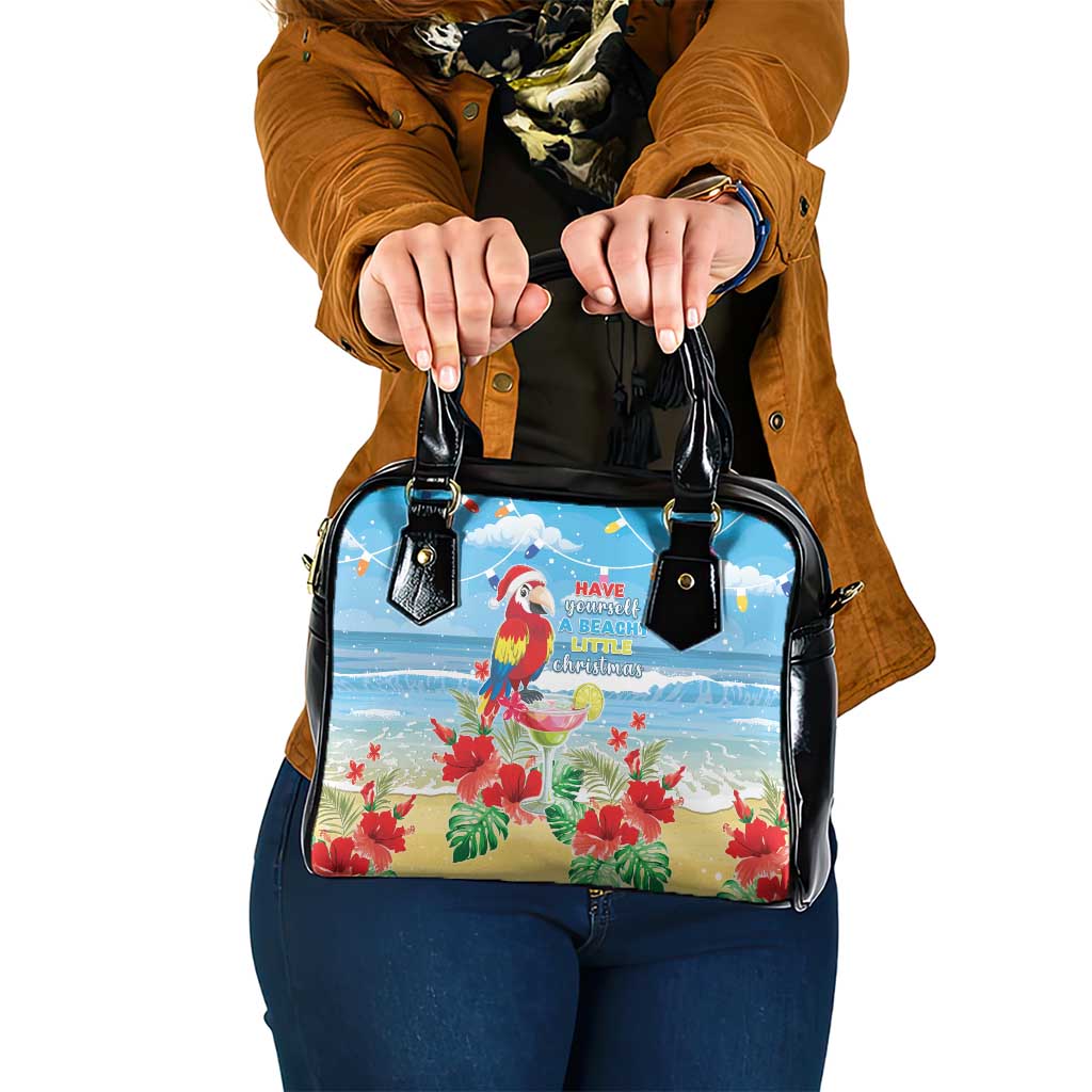 Hawaii Christmas Shoulder Handbag Funny Macaw Parrot Tropical Vibe