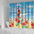 Hawaii Christmas Shower Curtain Funny Macaw Parrot Tropical Vibe