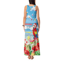 Hawaii Christmas Tank Maxi Dress Funny Macaw Parrot Tropical Vibe LT05 - Polynesian Pride