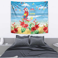 Hawaii Christmas Tapestry Funny Macaw Parrot Tropical Vibe LT05 - Polynesian Pride